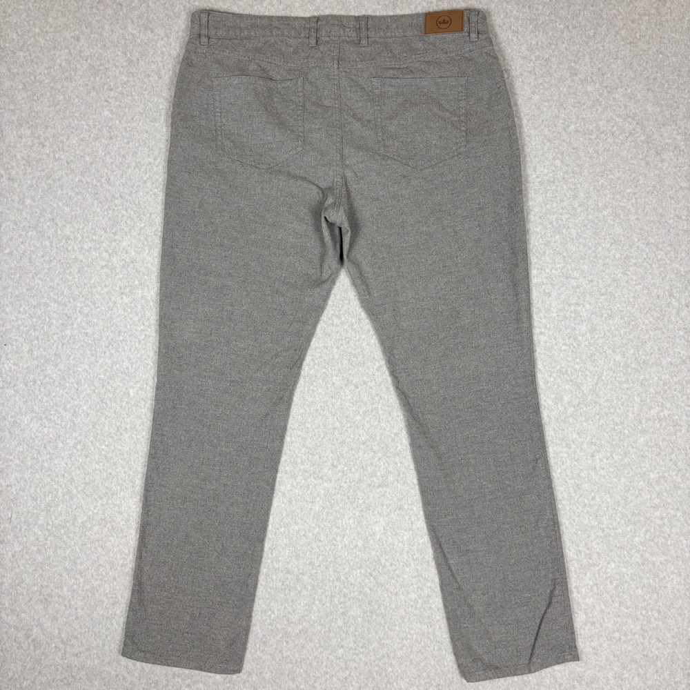 Peter Millar Crown Flannel Pants Mens 40 Gray Cotton Blend 5-Pocket Straight Leg - Picture 5 of 10